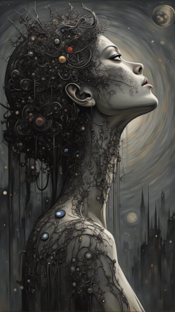 Philippine Fashion Deity with Lace Mask and Filigree