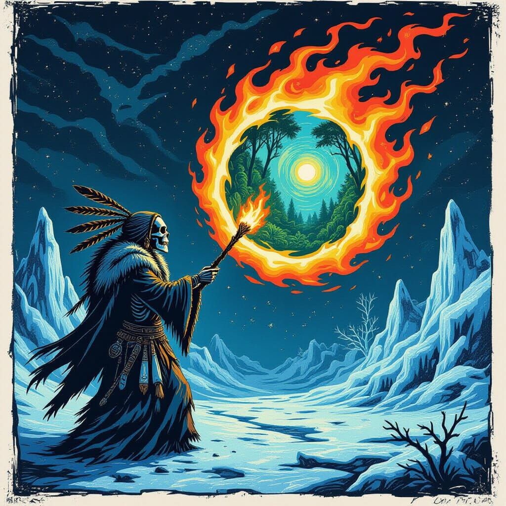 Skeletal Shaman Conjures a Spectral Portal