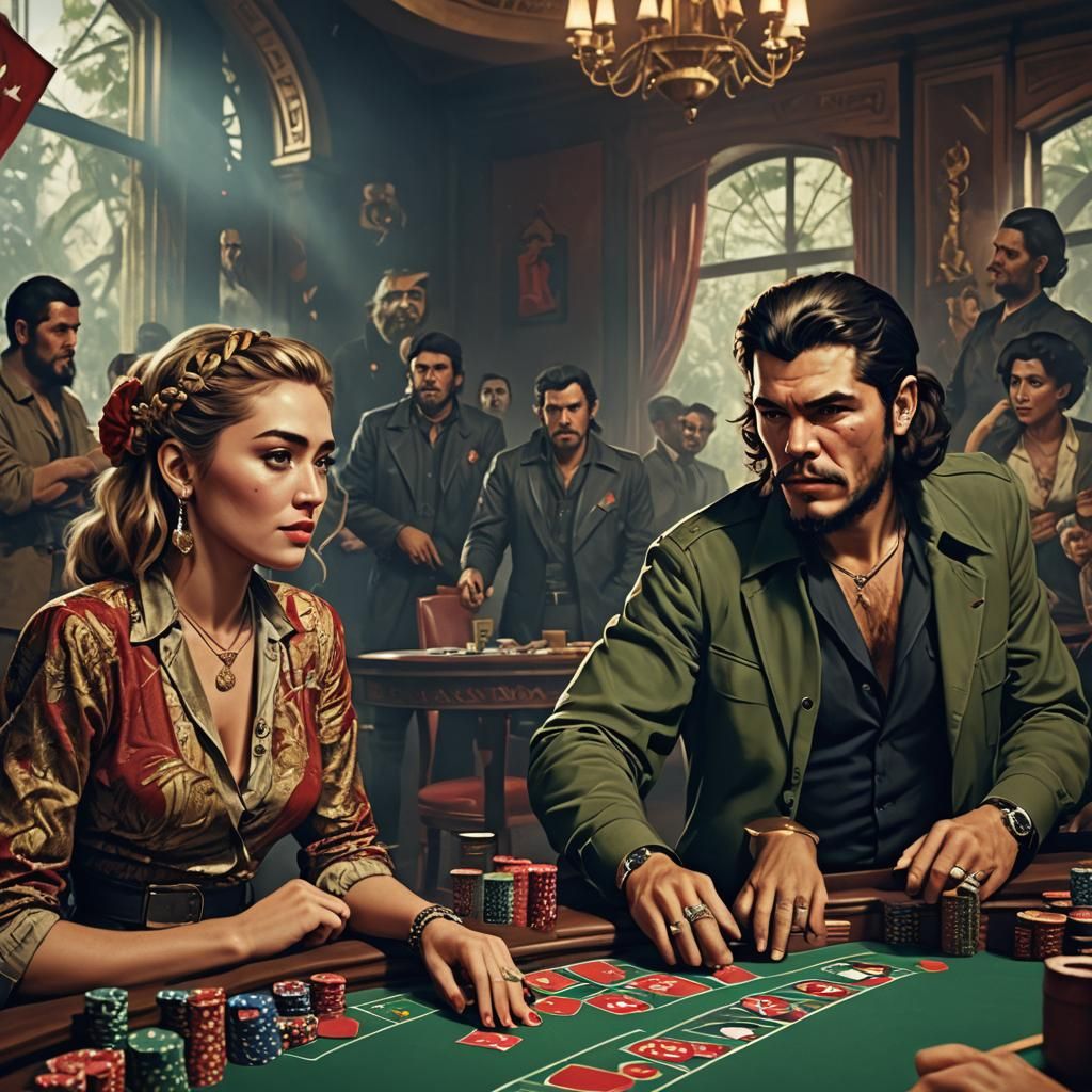 Che Guevara and Miley Cyrus Playing Blackjack
