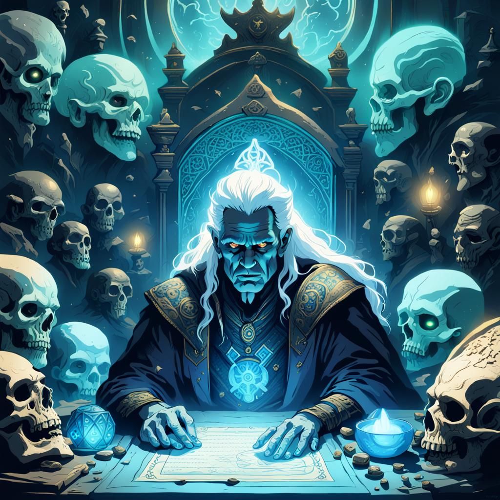 Drow Deathbed Scene in Frazetta Style