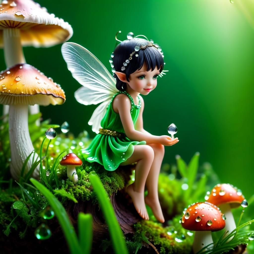 Fairy with Dark Hair and Diamond Choker