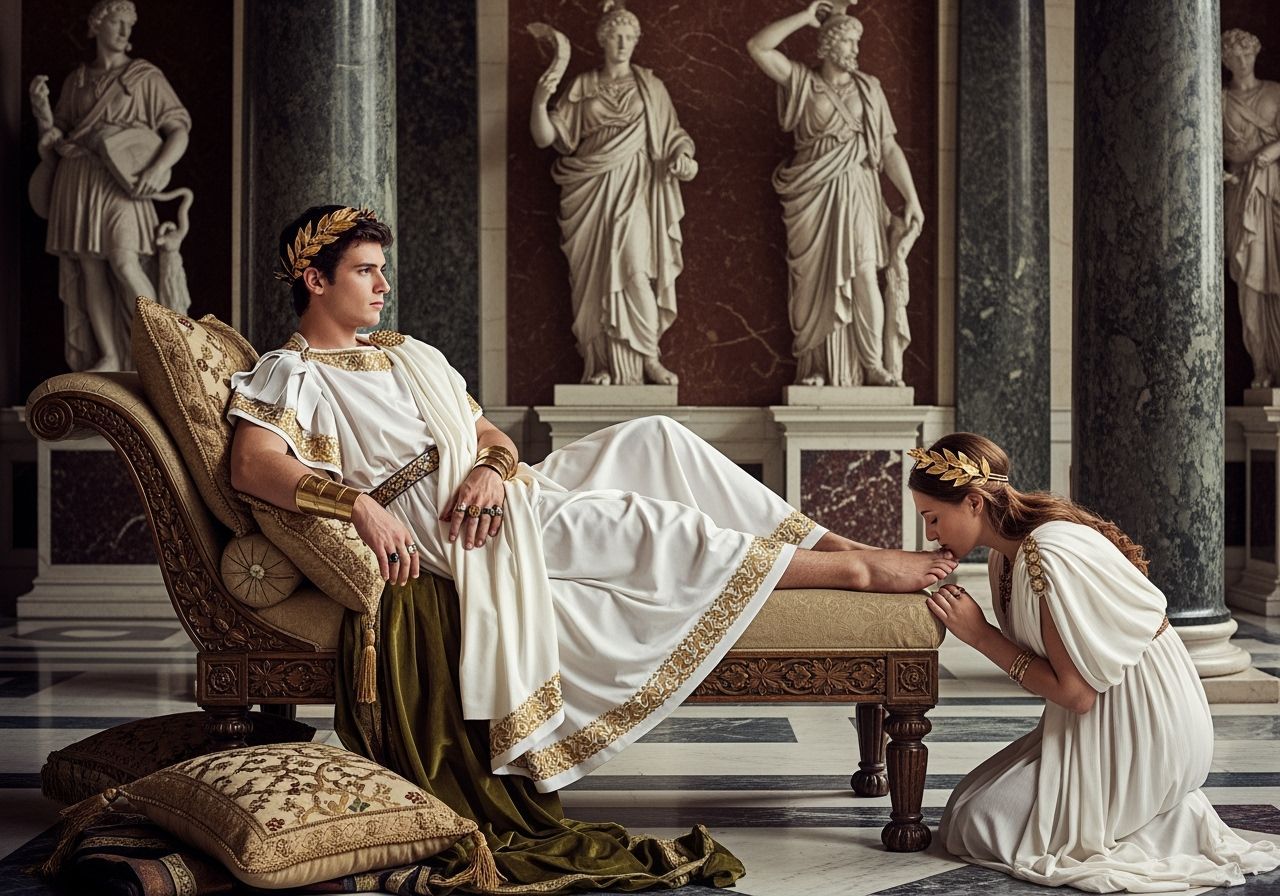 Roman Emperor in Imperial Palace: Regal Portrait