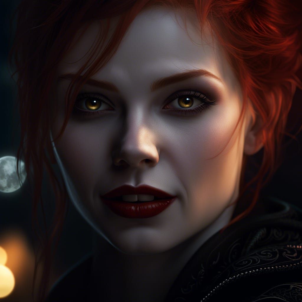 Photorealistic Vampire Portrait in Gothic Style