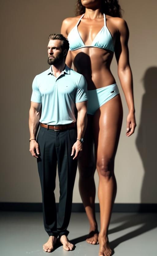 Dramatic Height Comparison of Colossal Woman and Man