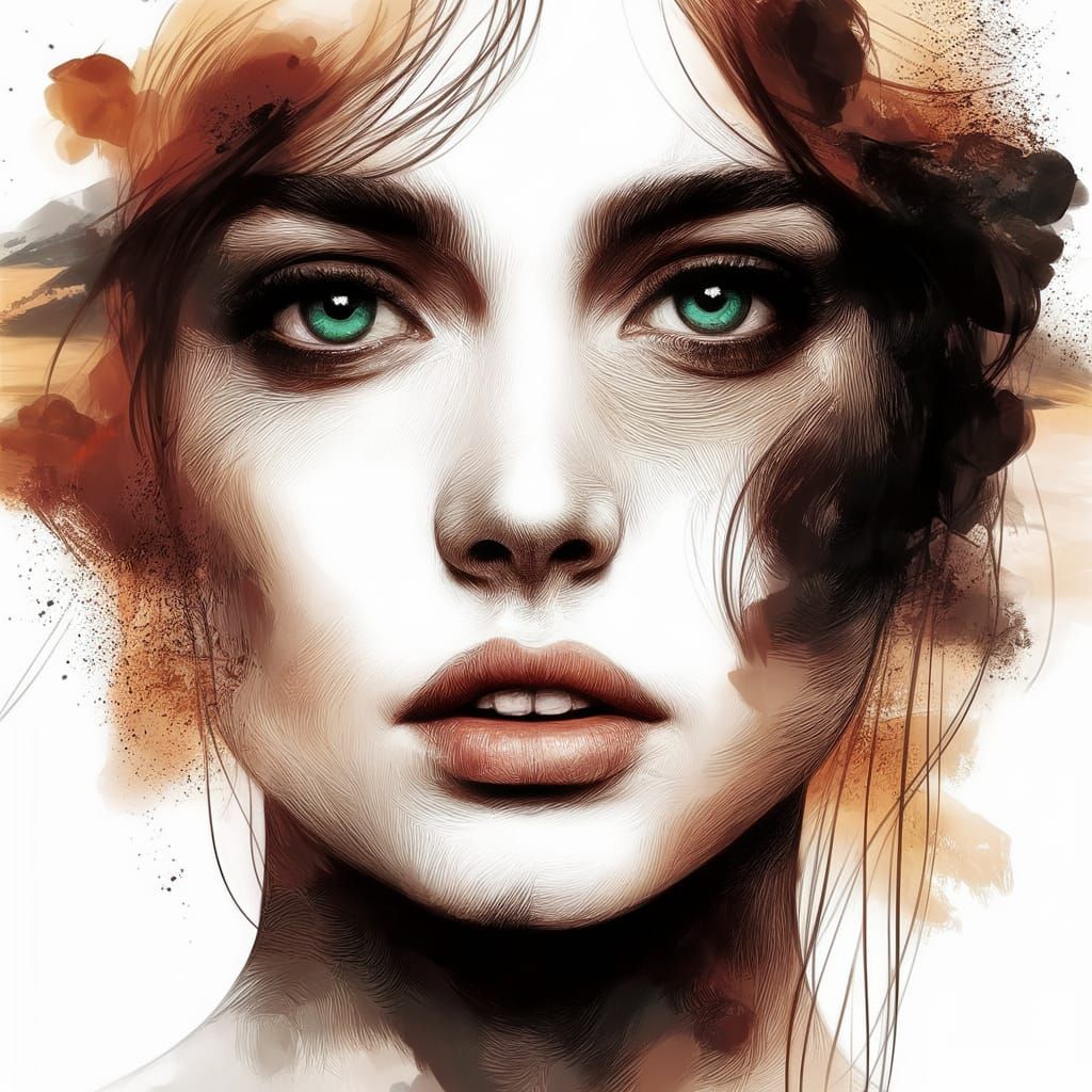 Glowing Emerald Eyes in a Soft, Warm Light