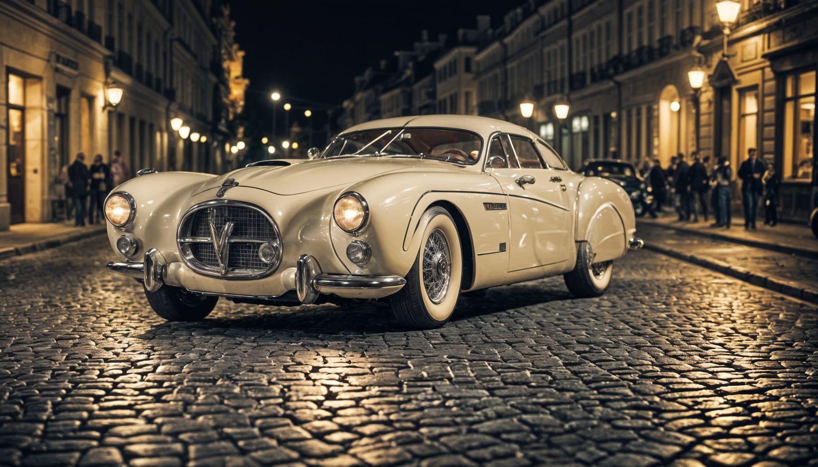 Classic Coupe Car in 1950s Automotive Photography Style