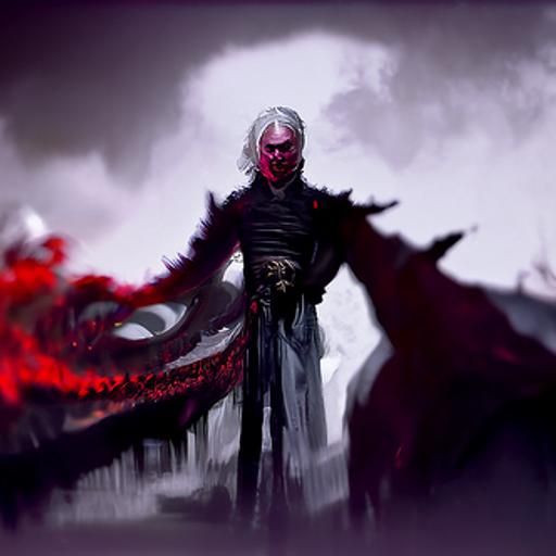 Sinister Targaryen Portrait in Fantasy Art Style