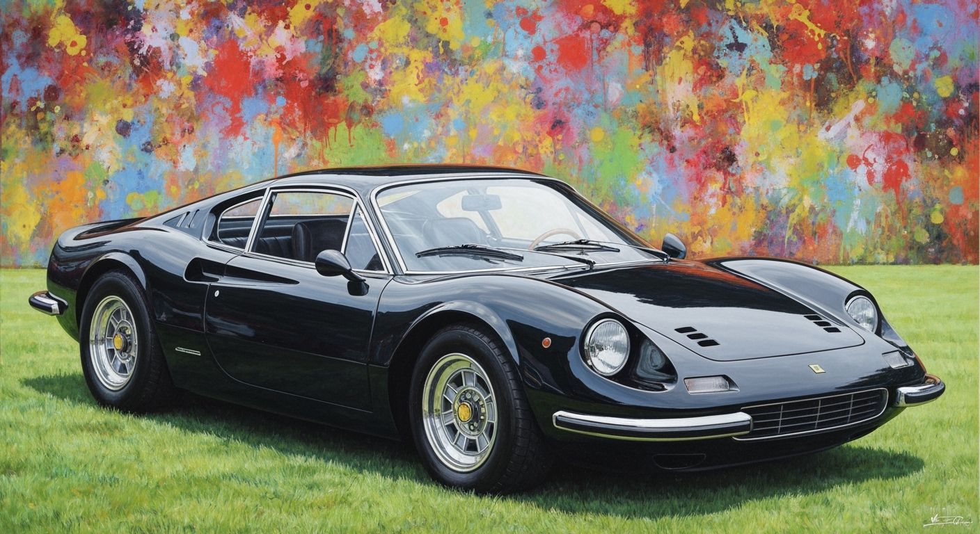 1972 Ferrari Dino 246 GTS Hyperrealistic Painting