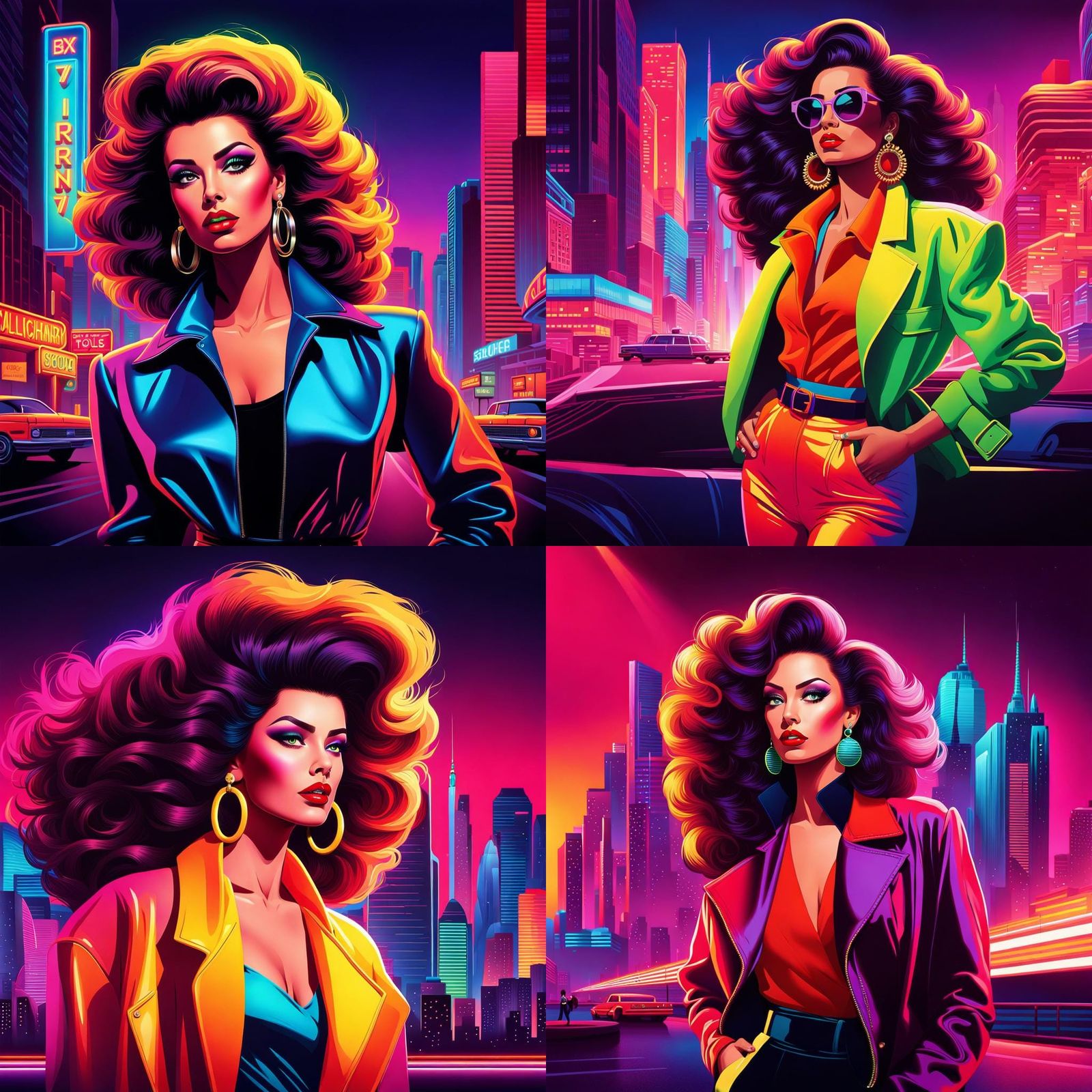 Voluminous 80's Retro Style Beauty