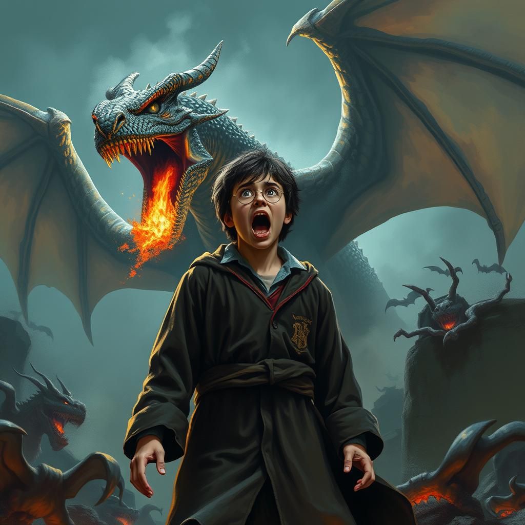 Harry Potter with dragon