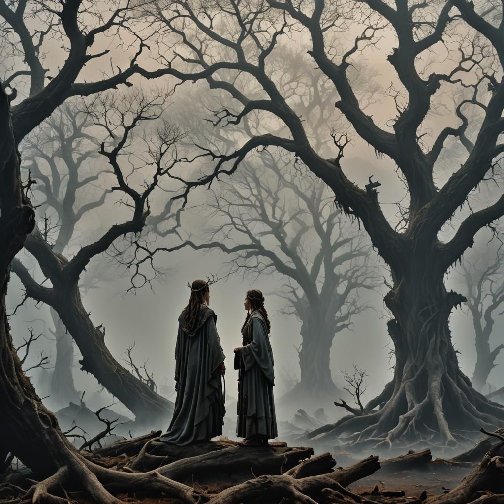 Priestess at Altar Preparing Sacrifice