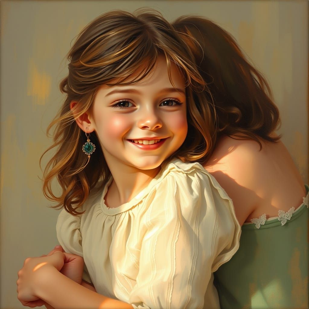 Motherly Love in Impressionist Harmony