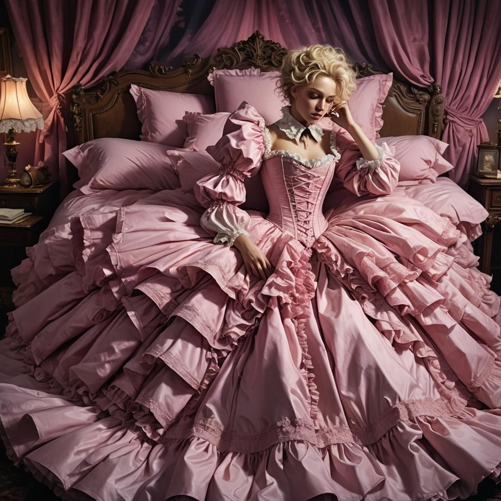 Victorian Corset Dress: Fantasy Student in Pink