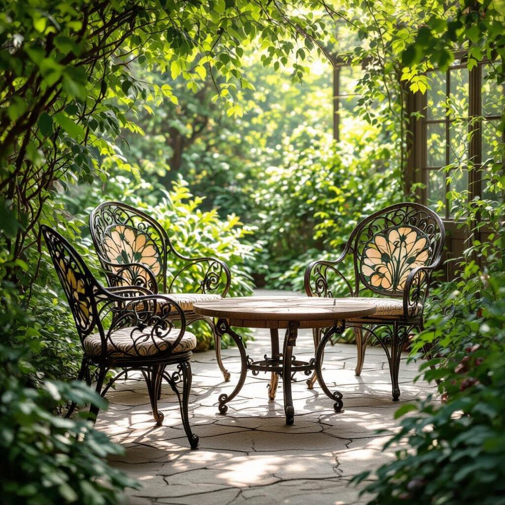 Art Nouveau Garden Furniture in Natural Textures