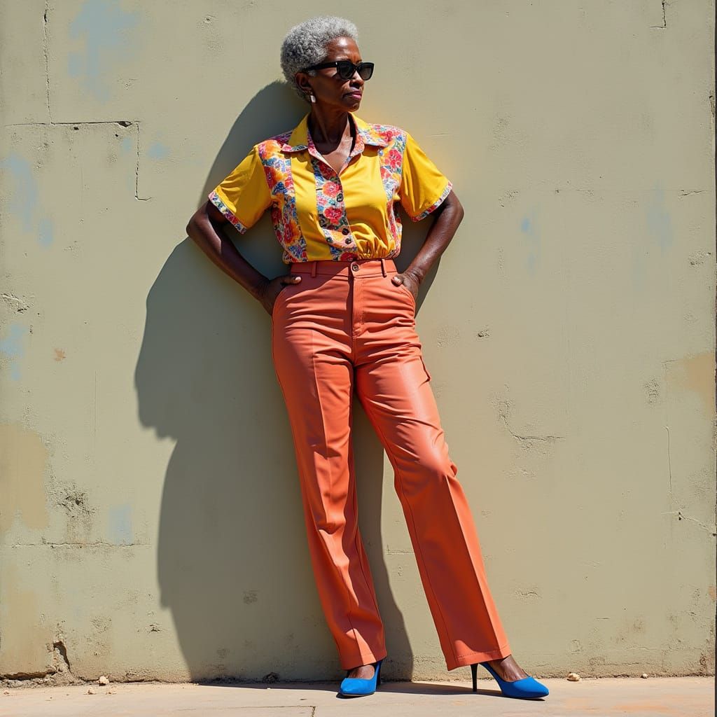 Stylish Woman in Colorful Suit: A Photorealistic Portrait