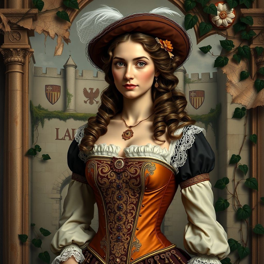 Medieval Lady in Gothic Elegance