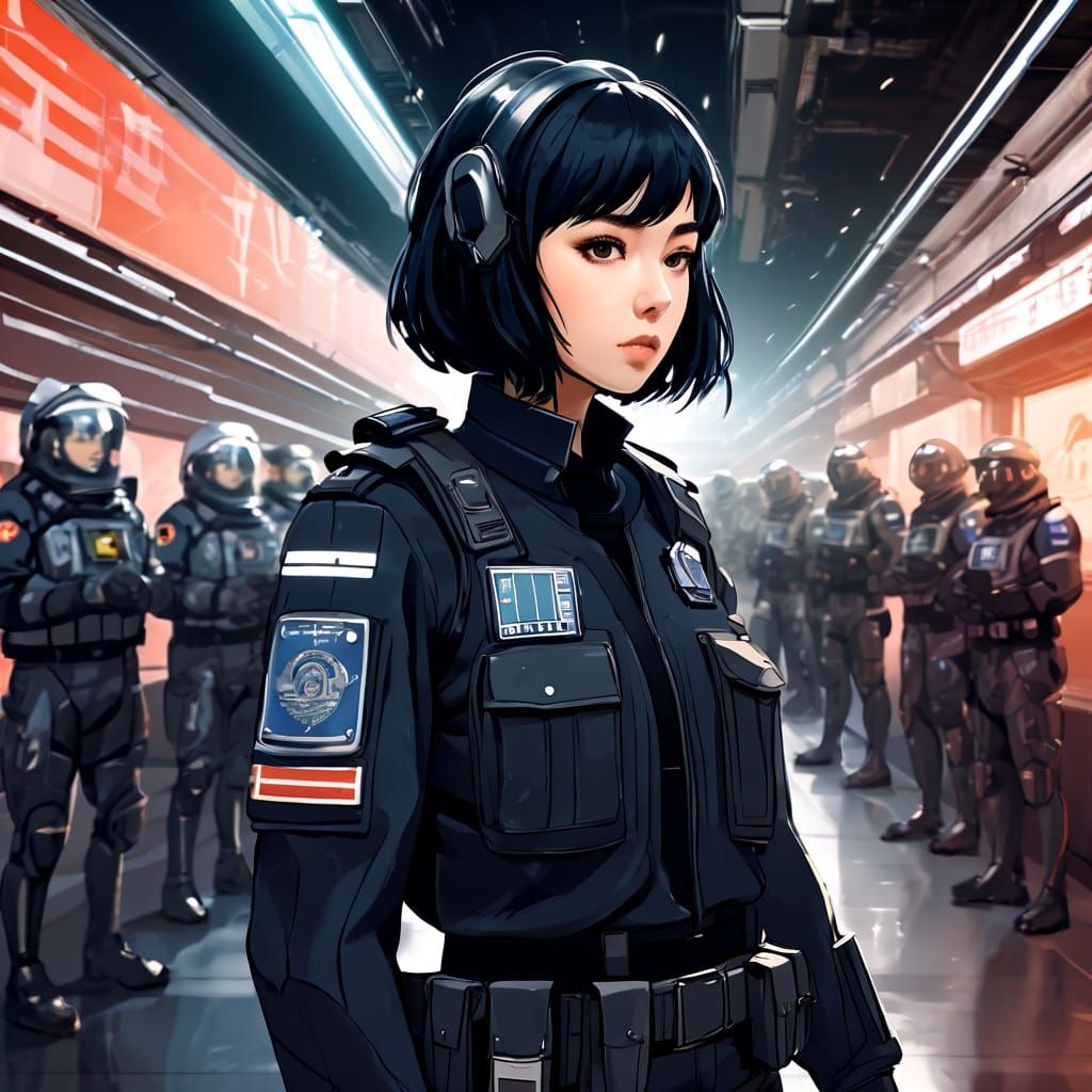 Anime scifi police officer...