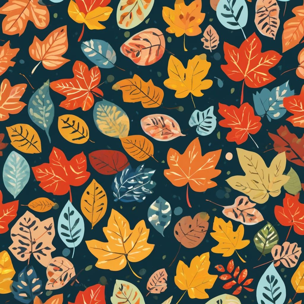 Cute Autumn Leaves in a Stylish Mary Blair Style