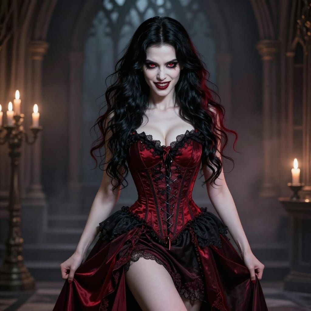 Gothic Sorceress Portrait in Dramatic Fantasy Style