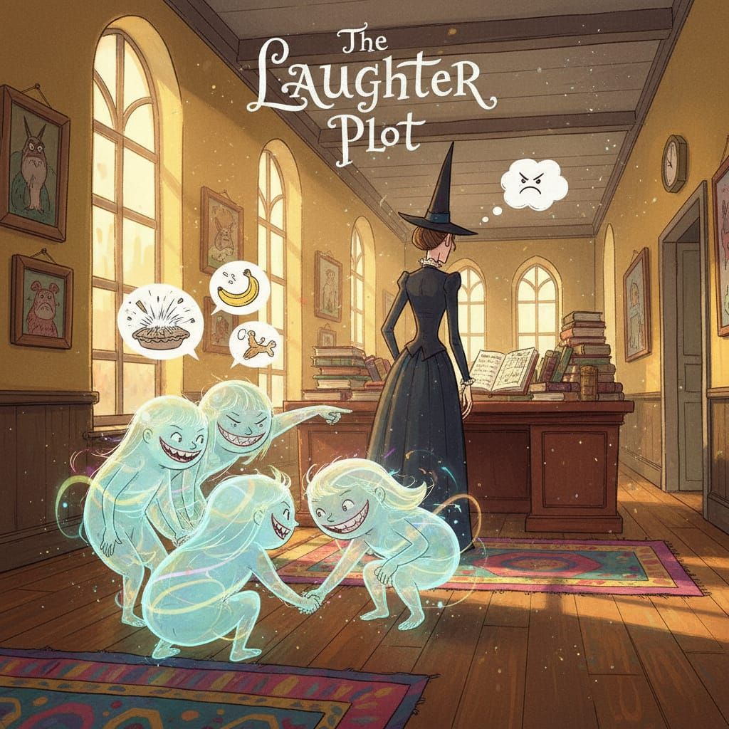 Mischievous Wisps Plotting in a Sunlit Hallway