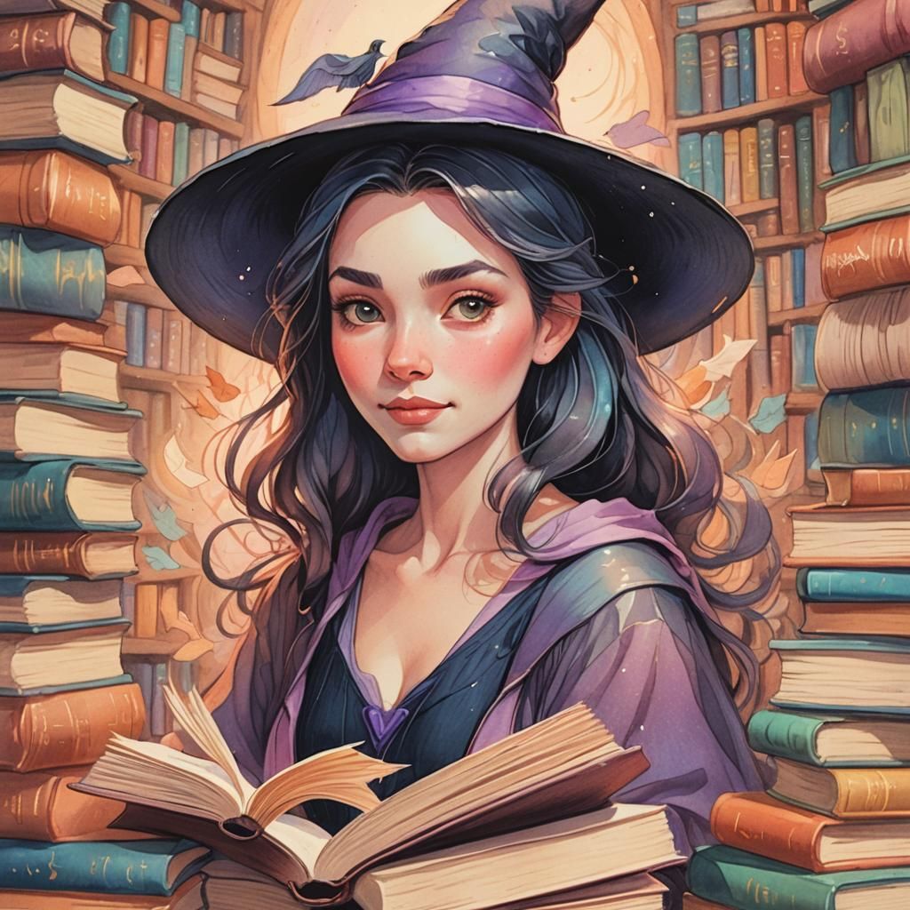 Disney-Inspired Witch Reading with Gentle Smile