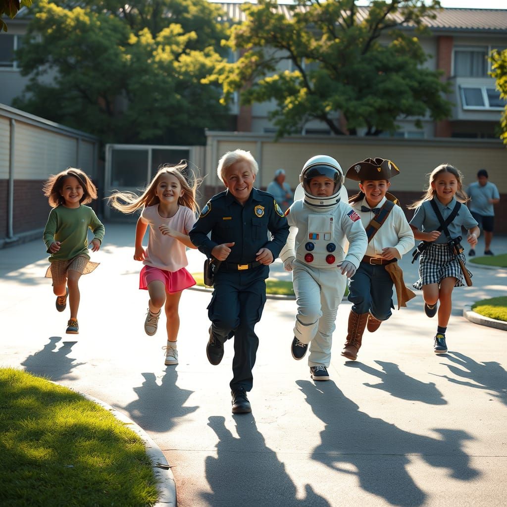 Joyful Children Unleash Their Inner Heroes in a Vibrant Scho...