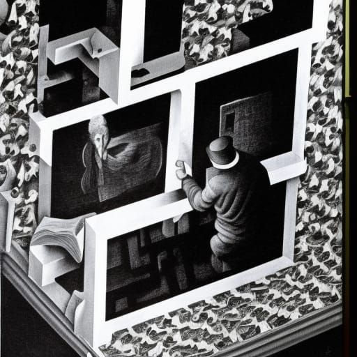 Painting of a painter painting a painting of a painter paint...