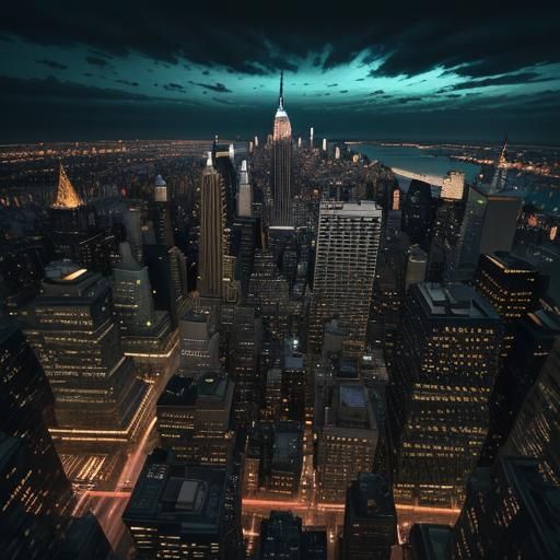 Cinematic Manhattan Cityscape at Golden Hour