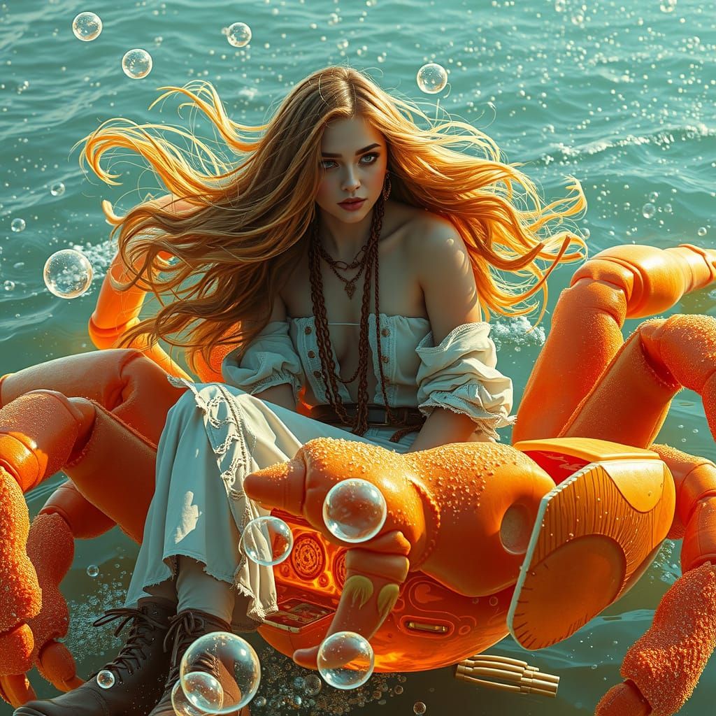 Surreal Gummy Crab Dreamscape in Neon Futurist Style