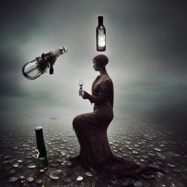 Intricate Message in a Bottle, Paranormalpunk Fine Art