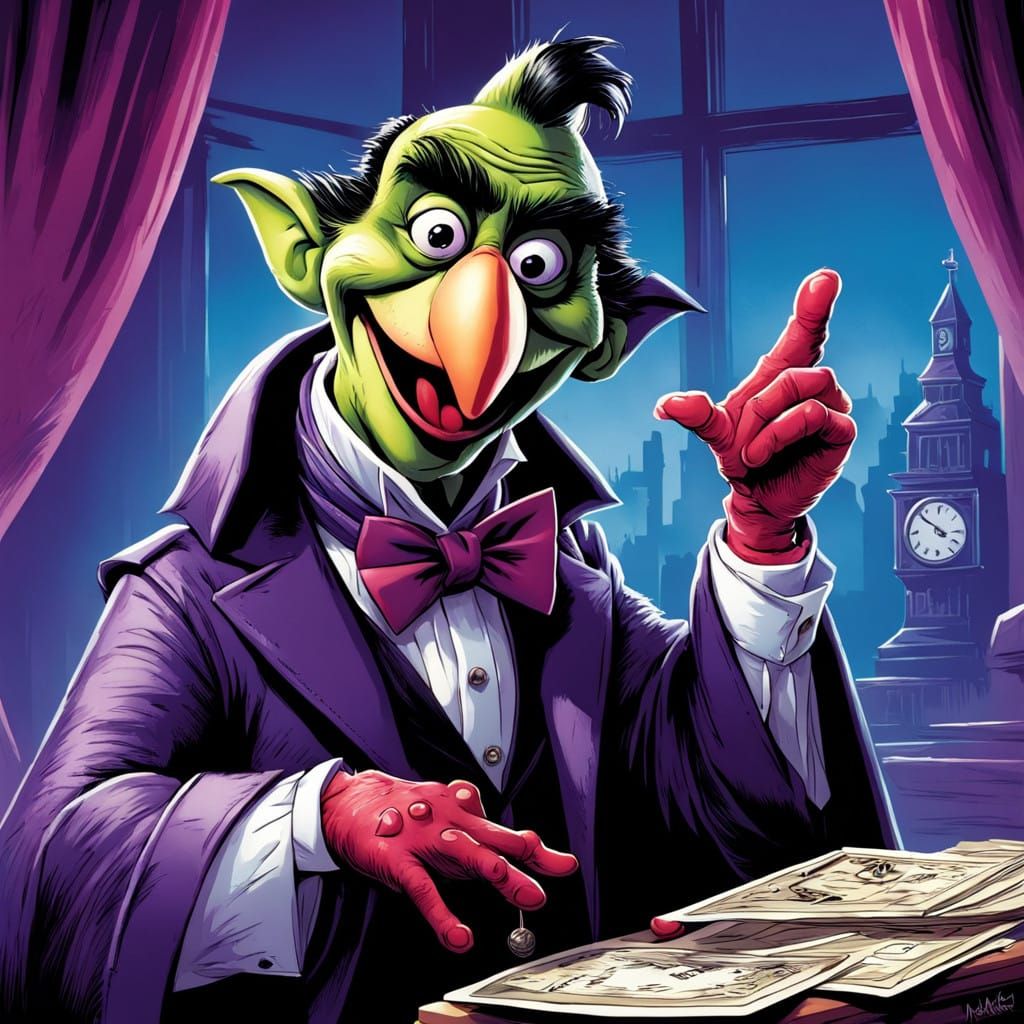 Count von Count in Comic Book Style