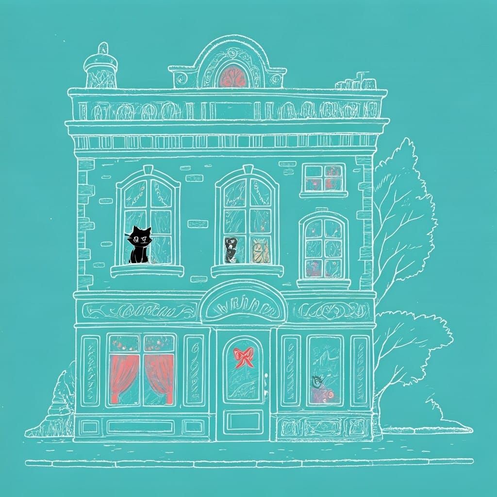 Charming 1920s Boulangerie Facade in Animation Style