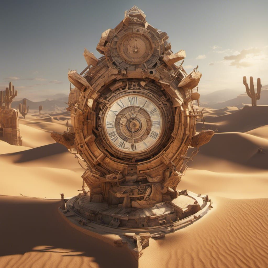 Surreal Desert Landscape in 3D Cinematic Style