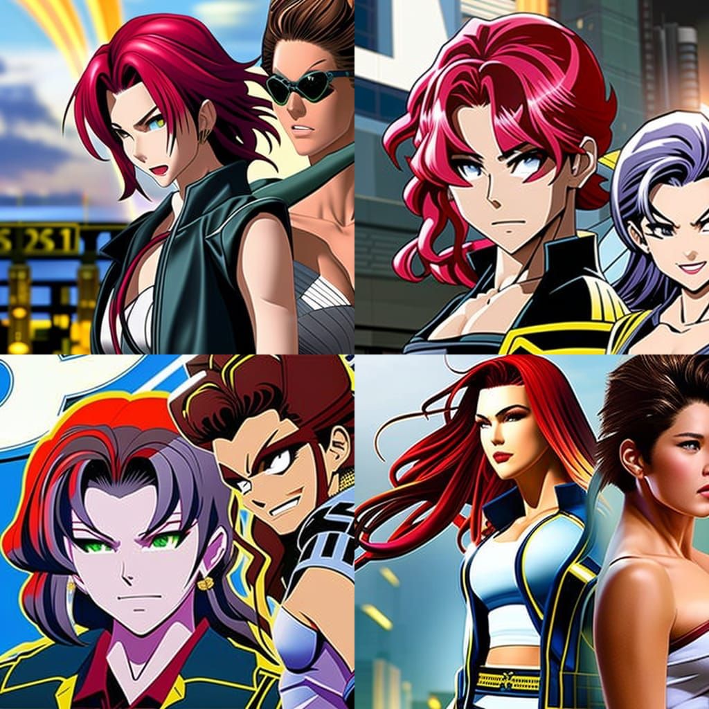 Anime Portrait in Streets of Rage Style