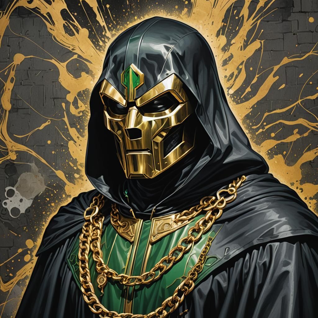Doctor Doom in Graffiti Laser Light