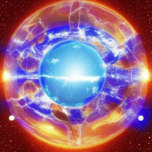 Earth-like Planet Surrounded by Silver Cubes