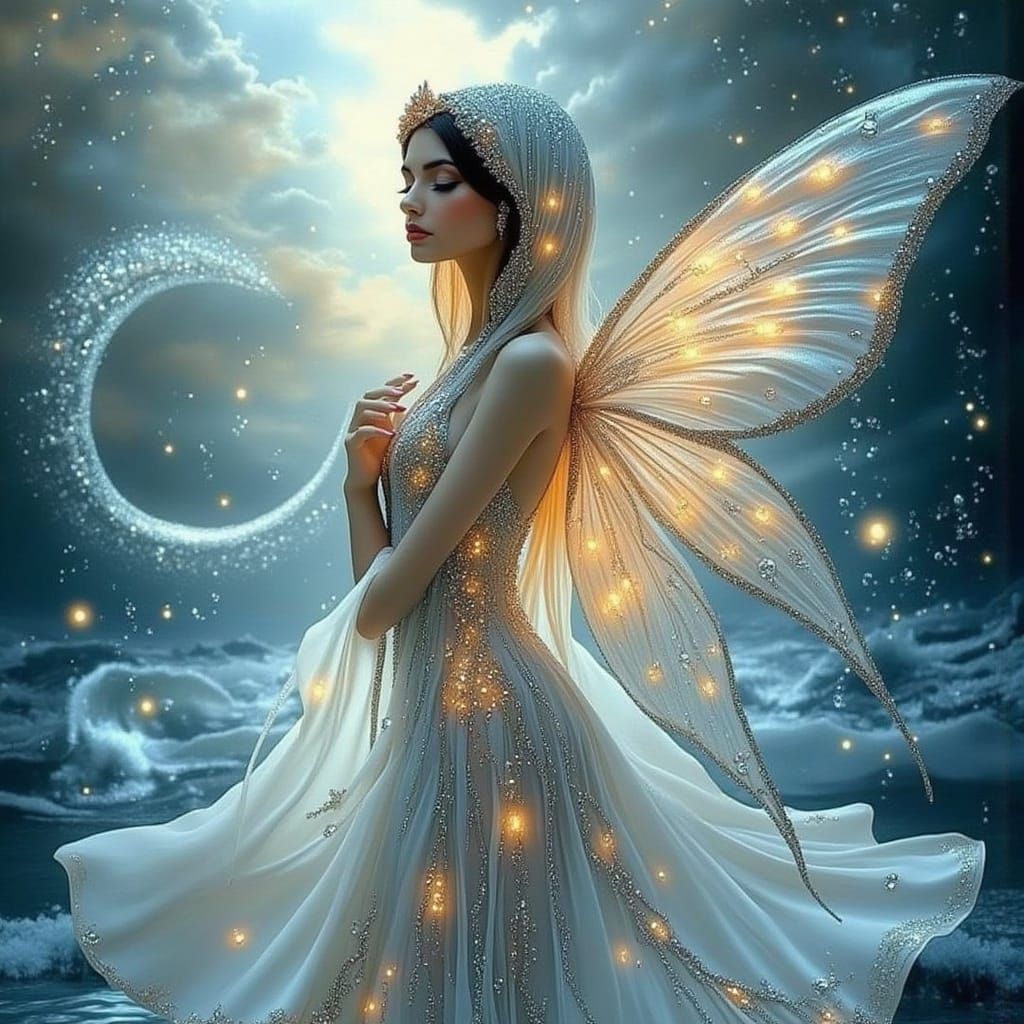 Whimsical Water Fairy in Ethereal Aura