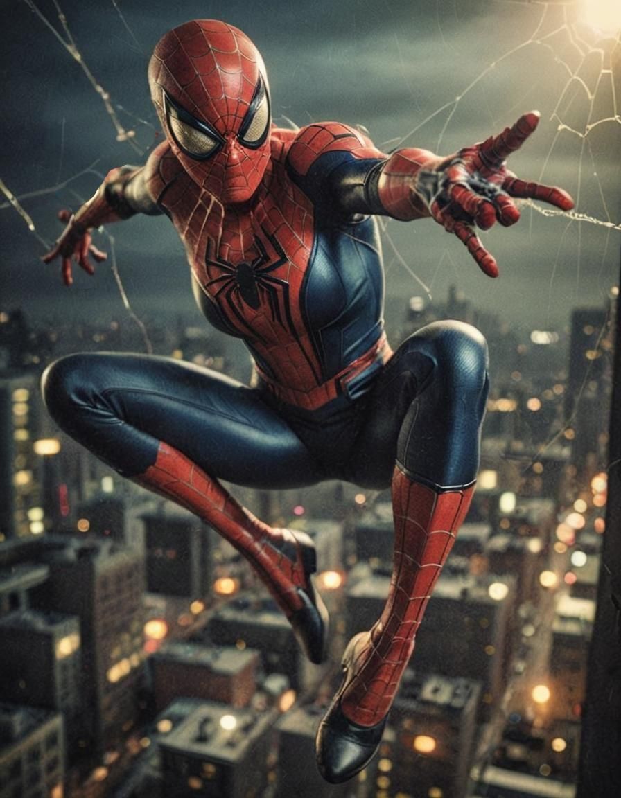 Dramatic Cinematic Film Still of Spidergirl