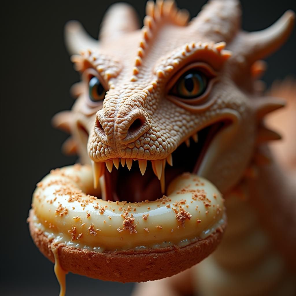 Dragon's Donut Delight: A High-Definition Portrait