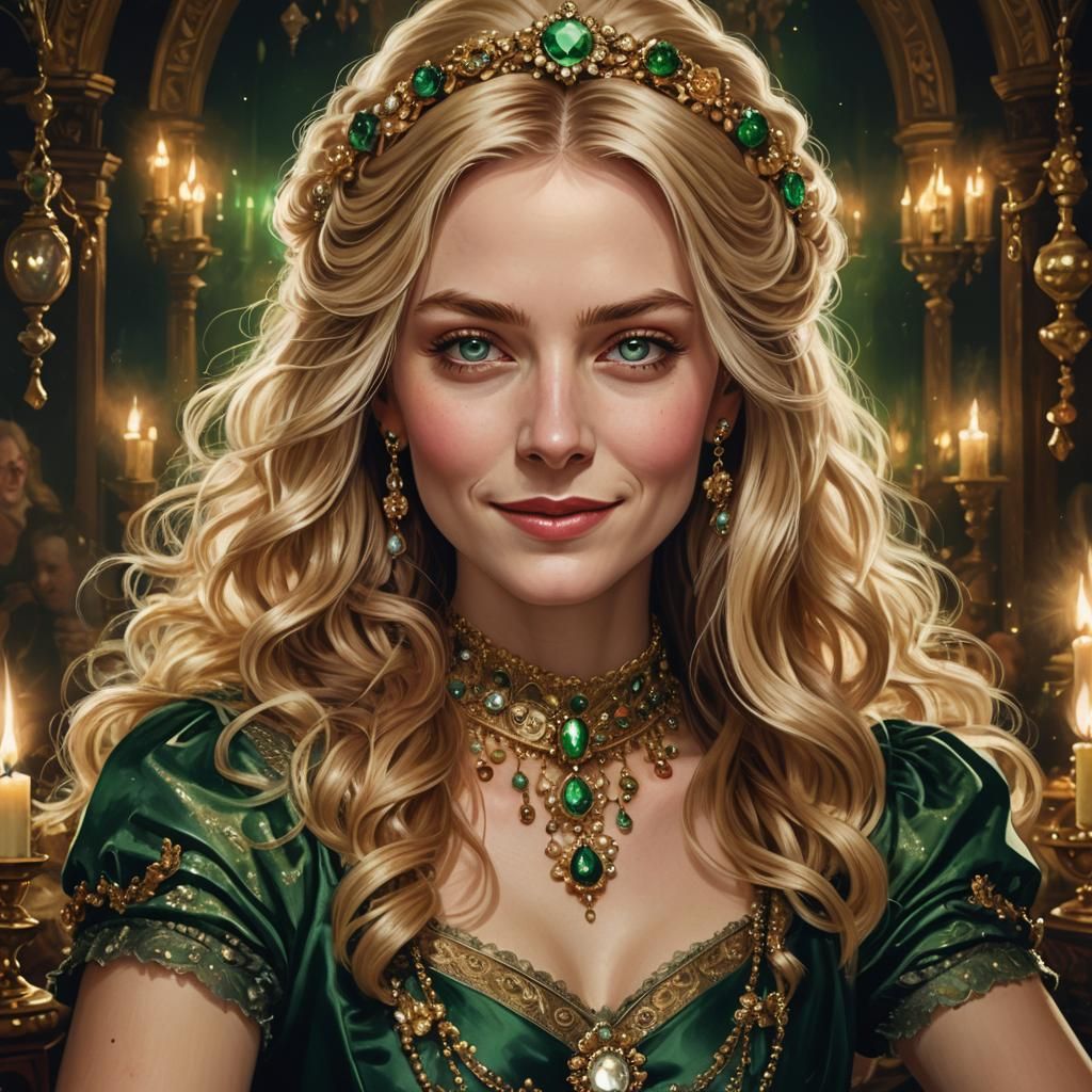 Victorian Woman with Jewels, in Vampire Dark Fantasy Style