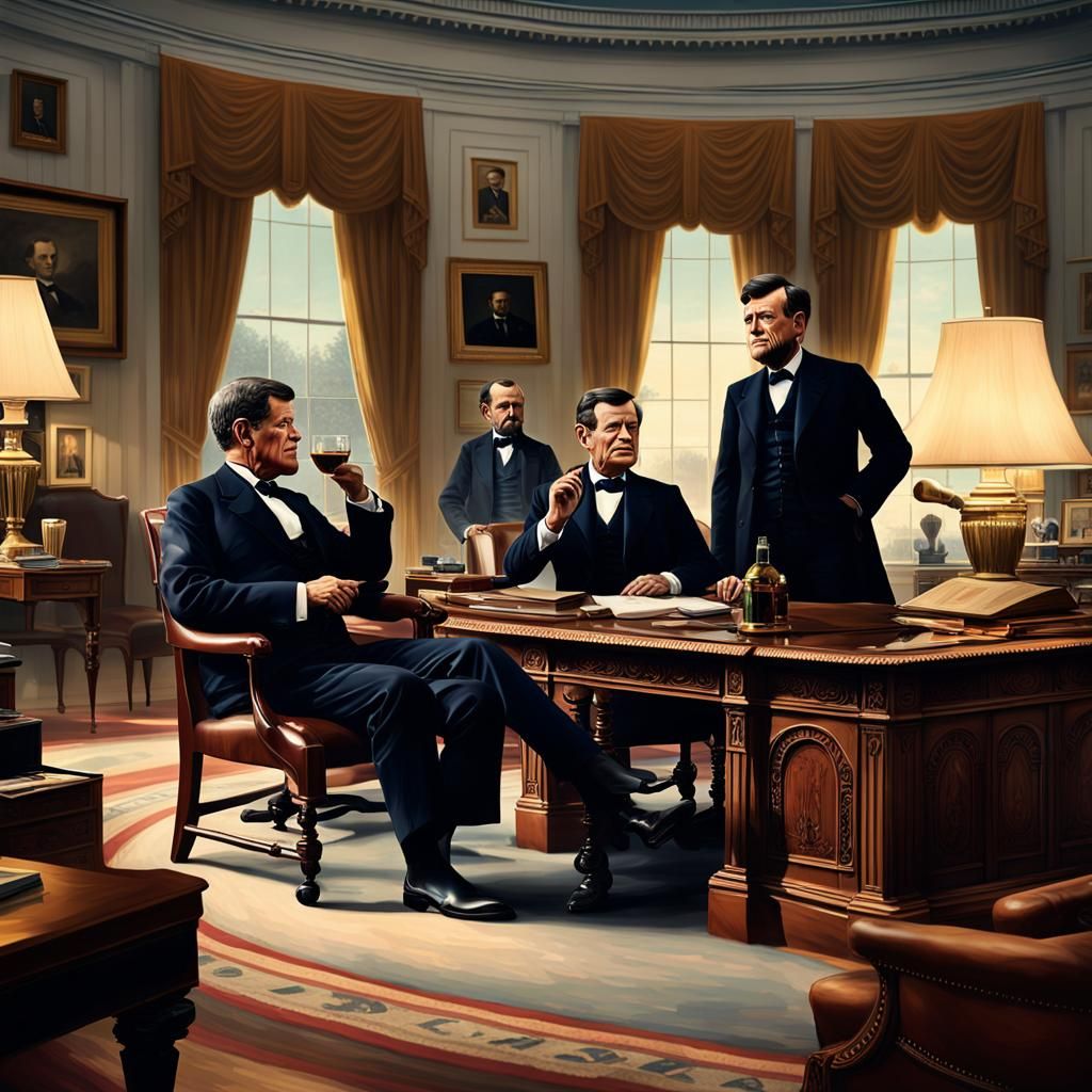 Presidents Discuss Assassination: Epic Digital Painting