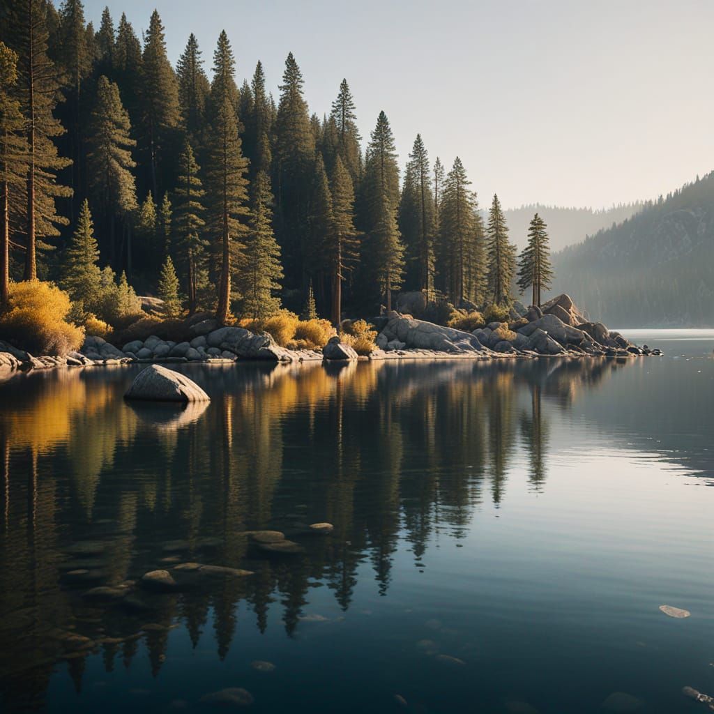 Serene Morning on Fannette Island, Lake Tahoe