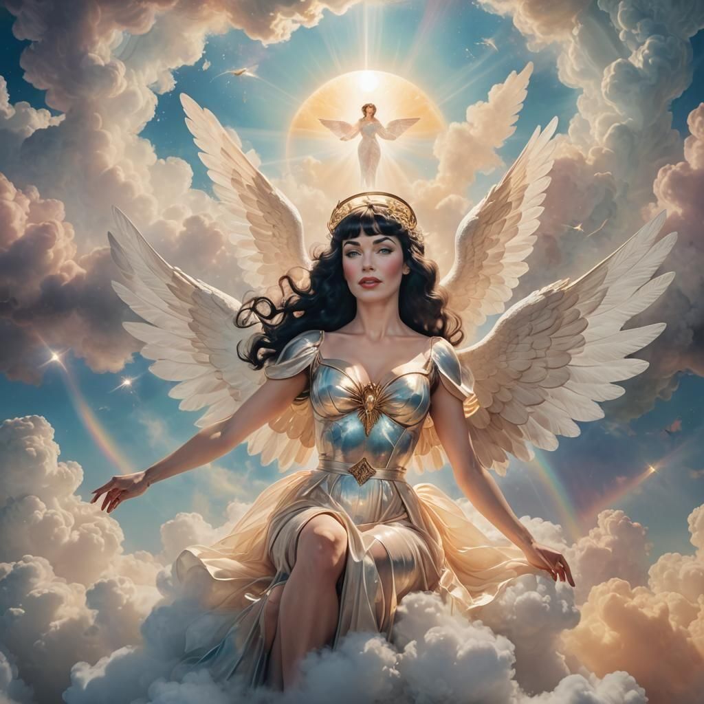 Magical Angel in Ethereal Cosmic Realm