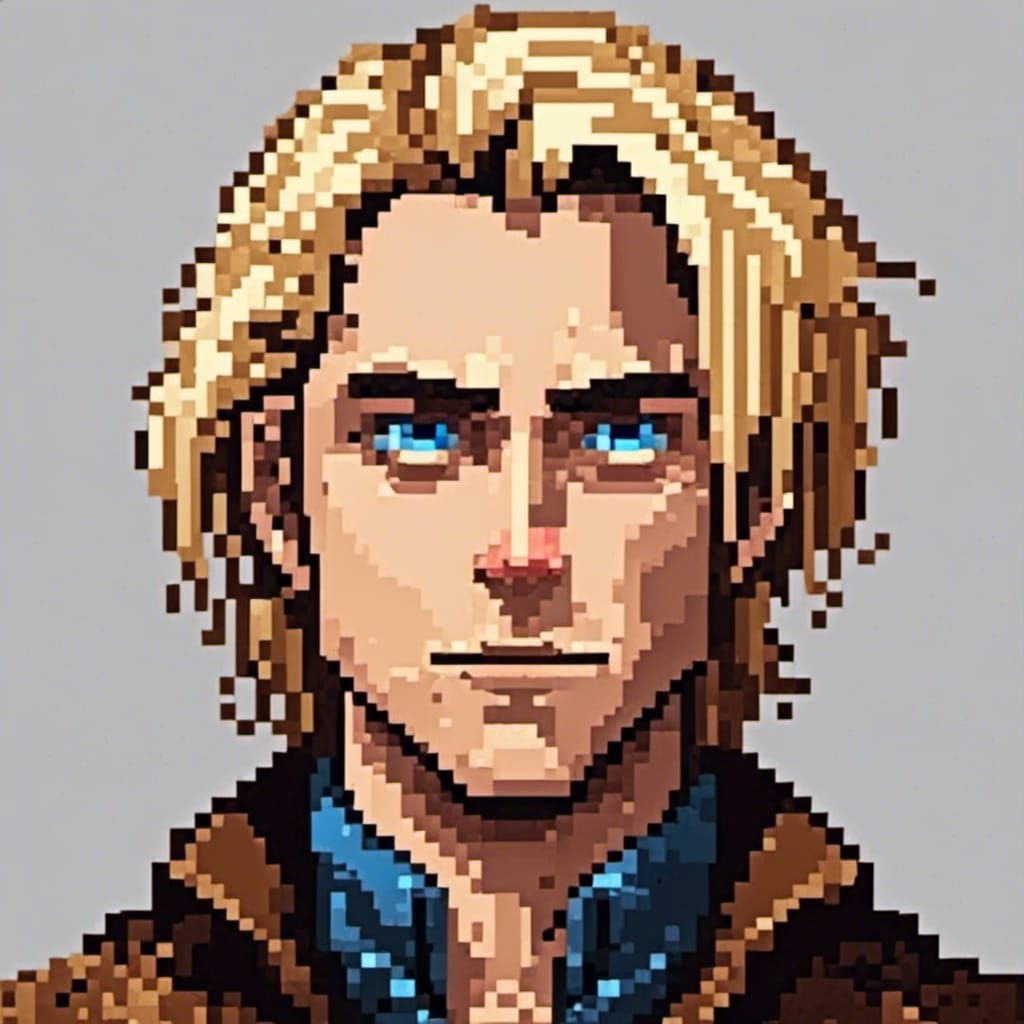 Pixel Art Portrait of a Young Man