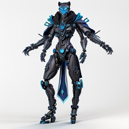 Cyberpunk Coeurl: Six-Legged Feline in Cityscape