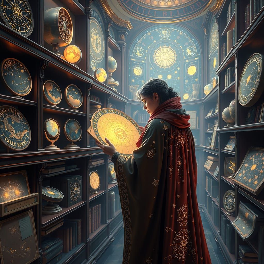 Celestial Librarian in Grand Cosmic Library