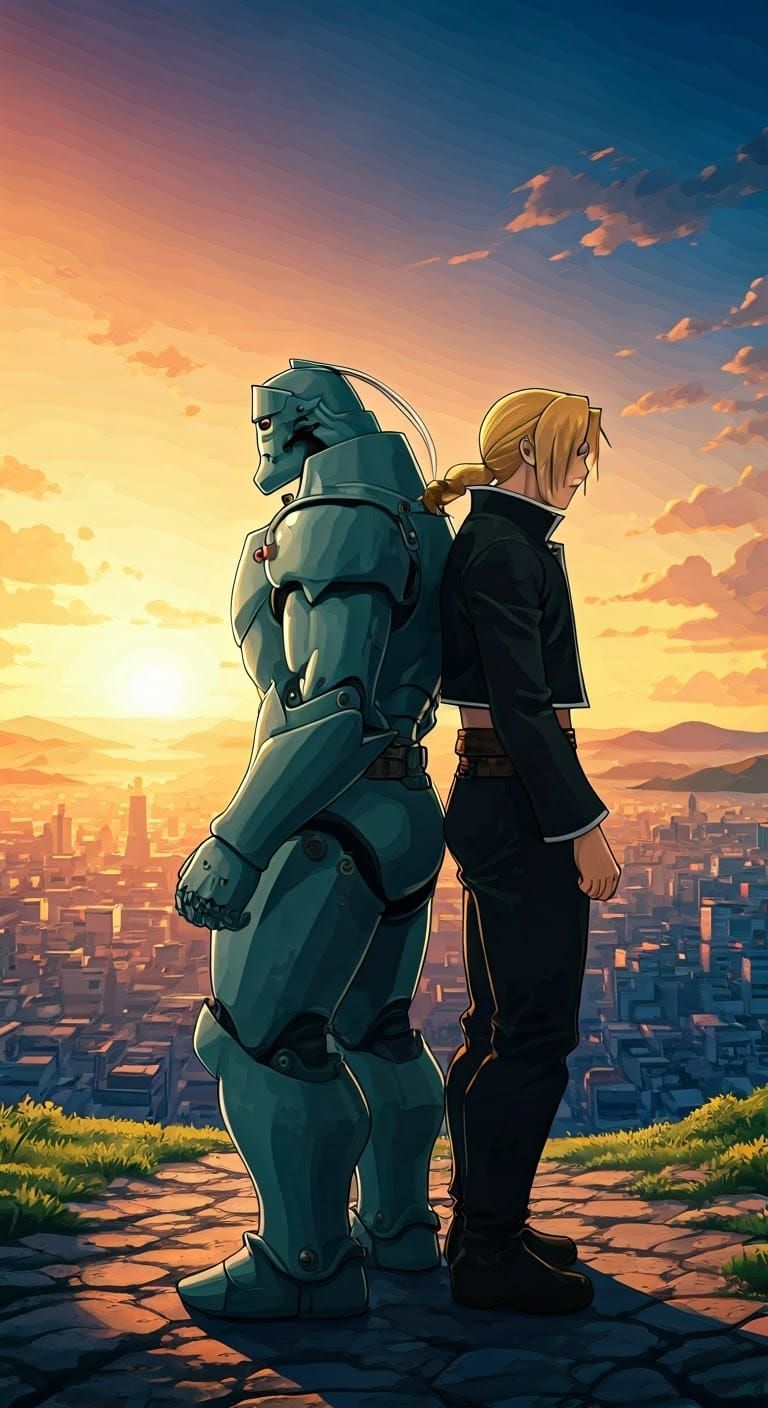 Edward and Alphonse Elric: Manga-Style Illustration