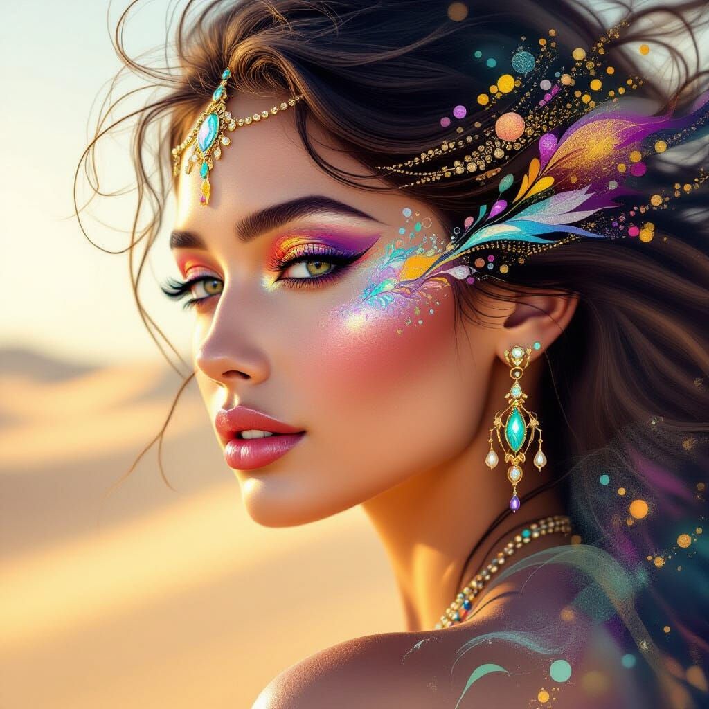 Abstract Glamour: Digital Art Fantasy Head