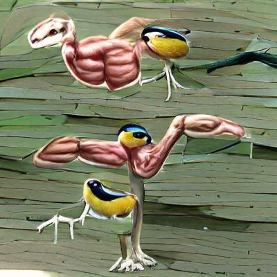 Birds with Human Muscle Arms: Humorous Hybrid