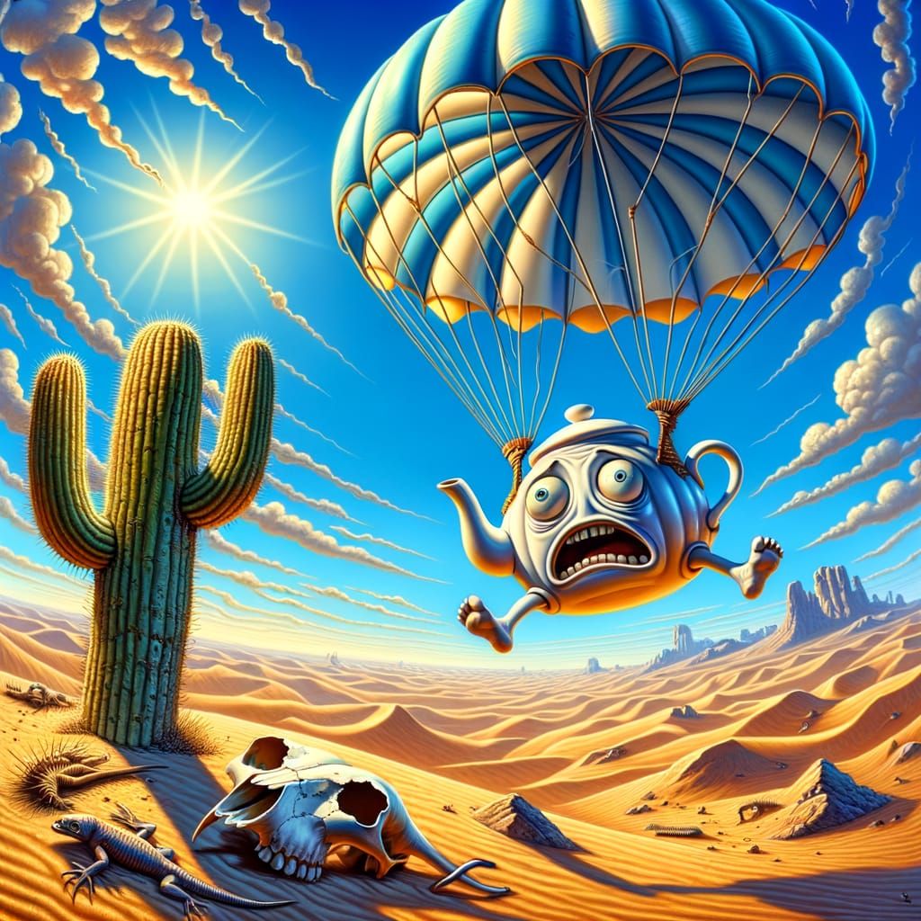 Scared Teapot's Desert Parachute Adventure